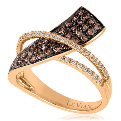 Le Vian Ladies Chocolate Diamonds Fashion Ring In 14k Strawberry Gold