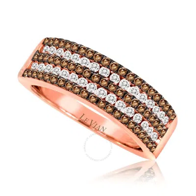 Le Vian Ladies Chocolate Diamonds Fashion Ring In 14k Strawberry Gold In Brown