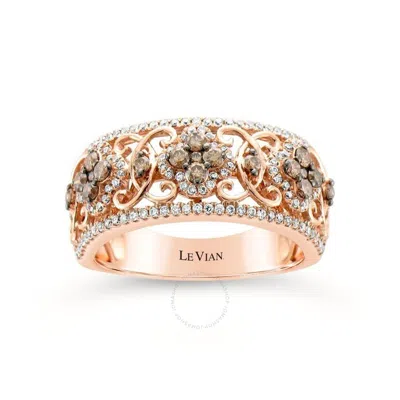 Le Vian Ladies Chocolate Diamonds Fashion Ring In 14k Strawberry Gold In Brown