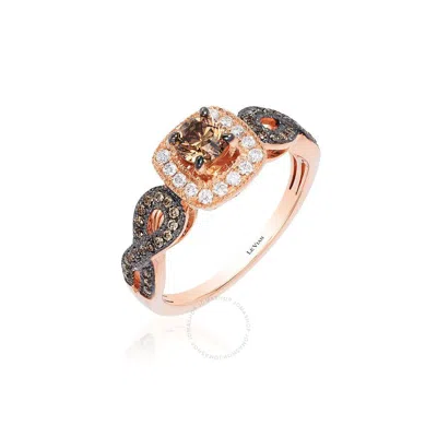 Le Vian Ladies Chocolate Diamonds Fashion Ring In 14k Strawberry Gold In Brown