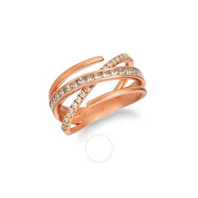 Le Vian Ladies Chocolate Diamonds Fashion Ring In 14k Strawberry Gold In Brown