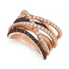 Le Vian Ladies Chocolate Diamonds Fashion Ring In 14k Strawberry Gold In Brown