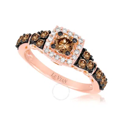 Le Vian Ladies Chocolate Diamonds Fashion Ring In 14k Strawberry Gold In Brown