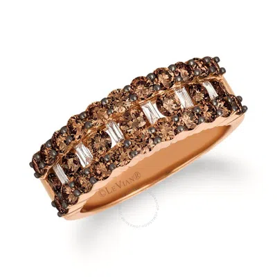 Le Vian Ladies Chocolate Diamonds Fashion Ring In 14k Strawberry Gold In Brown