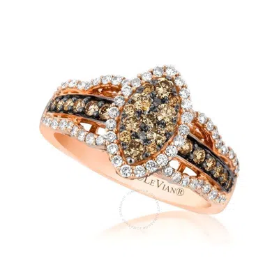 Le Vian Ladies Chocolate Diamonds Fashion Ring In 14k Strawberry Gold In Brown