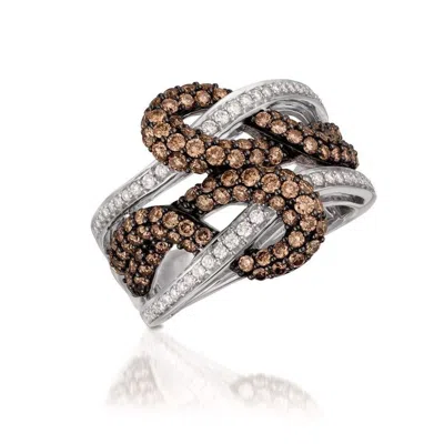 Le Vian Ladies Chocolate Diamonds Fashion Ring In 14k Vanilla Gold In Multi