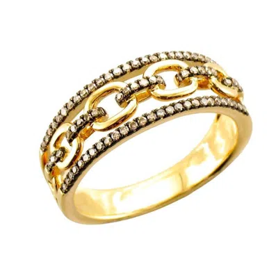 Le Vian Ladies Chocolate Diamonds Links Rings Set In 14k Honey Gold