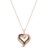 Le Vian Ladies Chocolate Diamonds Necklaces Set In 14k Strawberry Gold In Pink/rose Gold Tone/gold Tone