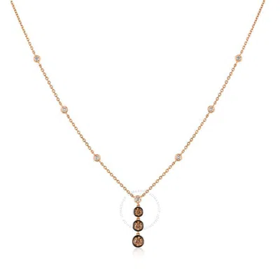 Le Vian Ladies Chocolate Diamonds Necklaces Set In 14k Strawberry Gold In Pink/rose Gold Tone/gold Tone