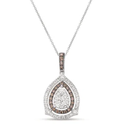 Le Vian Ladies Chocolate Diamonds Necklaces Set In 14k Vanilla Gold In Silver