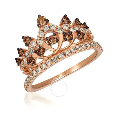 Le Vian Ladies Chocolate Diamonds Ring In 14k Strawberry Gold In Pink/rose Gold Tone/gold Tone