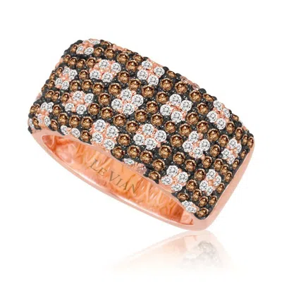 Le Vian Ladies Chocolate Diamonds Rings In 14k Strawberry Gold In Brown
