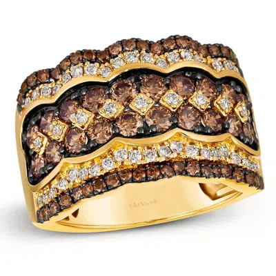 Le Vian Ladies Chocolate Diamonds Rings Set In 14k Honey Gold In Brown