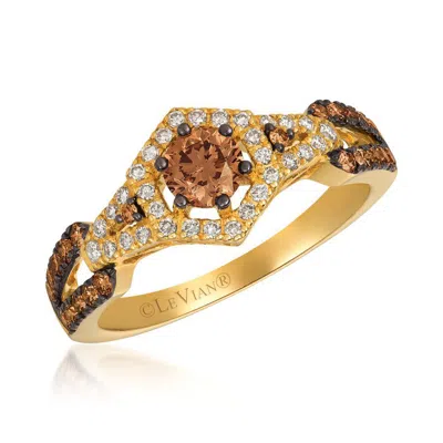 Le Vian Ladies Chocolate Diamonds Rings Set In 14k Honey Gold In Red