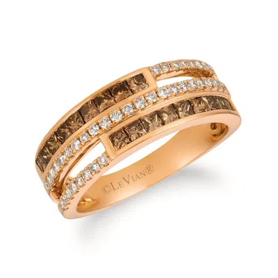 Le Vian Ladies Chocolate Diamonds Rings Set In 14k Strawberry Gold In Brown
