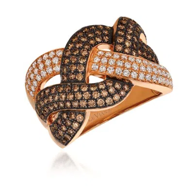 Le Vian Ladies Chocolate Diamonds Rings Set In 14k Strawberry Gold