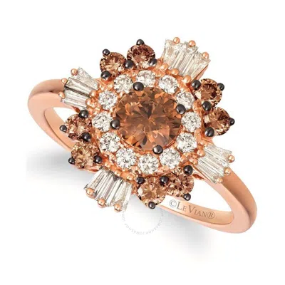 LE VIAN LE VIAN LADIES CHOCOLATE DIAMONDS RINGS SET IN 14K STRAWBERRY GOLD