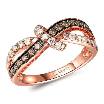 Le Vian Ladies Chocolate Diamonds Rings Set In 14k Strawberry Gold In Pink/rose Gold Tone/gold Tone