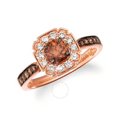 Le Vian Ladies Chocolate Diamonds Rings Set In 14k Strawberry Gold In Pink/rose Gold Tone/gold Tone