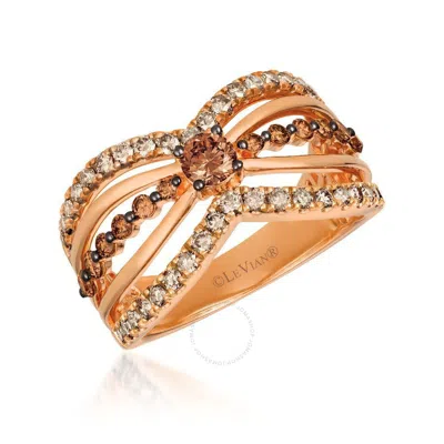 Le Vian Ladies Chocolate Diamonds Rings Set In 14k Strawberry Gold In Pink/rose Gold Tone/gold Tone