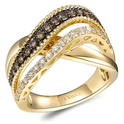 Le Vian Ladies Chocolate Diamonds Rings Set In 14k Strawberry Gold