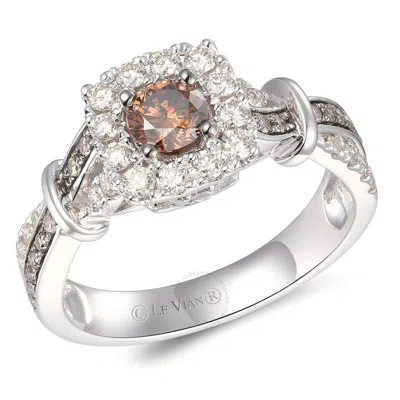 Le Vian Ladies Chocolate Diamonds Rings Set In 14k Vanilla Gold In White