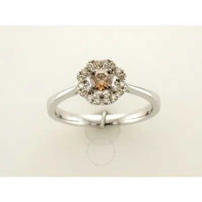 Le Vian Ladies Chocolate Diamonds Solitaire Rings Set In 14k Vanilla Gold In White