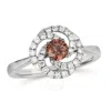 Le Vian Ladies Chocolate Diamonds Solitaire Rings Set In 14k Vanilla Gold In White