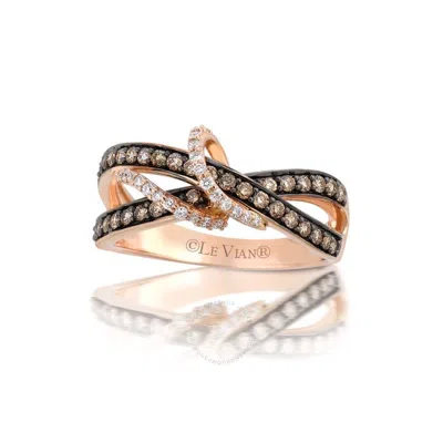 Le Vian Ladies Chocolate Gladiator Ring Set In 14k Strawberry Gold In Pink/rose Gold Tone/gold Tone