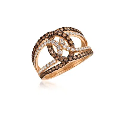 Le Vian Ladies Chocolate Gladiator Rings In 14k Strawberry Gold In Brown