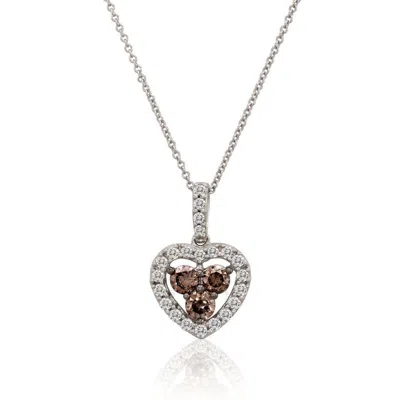 Le Vian Ladies Chocolate Hearts Necklaces Set In 14k Vanilla Gold In White