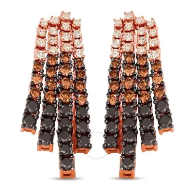 Le Vian Ladies Chocolate Layer Cake Earrings Set In 14k Strawberry Gold In Rose Gold-tone