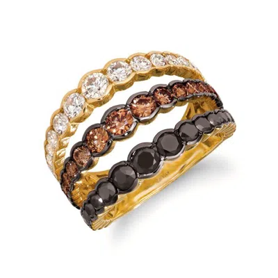 Le Vian Ladies Chocolate Layer Cake Rings Set In 14k Honey Gold