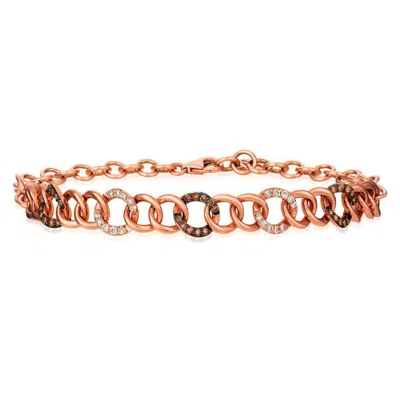 Le Vian Ladies Chocolate Links Of Love Bracelets Set In 14k Strawberry Gold