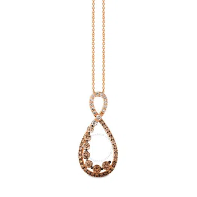 Le Vian Ladies Chocolate Ombre  Necklaces Set In 14k Strawberry Gold In Pink/rose Gold Tone/gold Tone