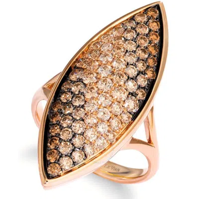 Le Vian Ladies Chocolate Onre Ring In 14k Strawberry Gold In Pink/rose Gold Tone/gold Tone
