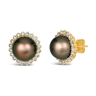 Le Vian Ladies Chocolate Pearl Collection Earrings Set In 14k Honey Gold
