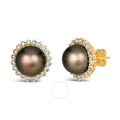 Le Vian Ladies Chocolate Pearl Collection Earrings Set In 14k Honey Gold In Yellow