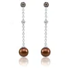 Le Vian Ladies Chocolate Pearl Earrings Set In 14k Vanilla Gold In Brown