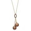 Le Vian Ladies Chocolate Pearls Necklaces Set In 14k Honey Gold In Yellow