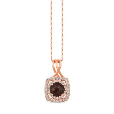 Le Vian Ladies Chocolate Quartz Collection Necklaces Set In 14k Strawberry Gold In Rose Gold-tone