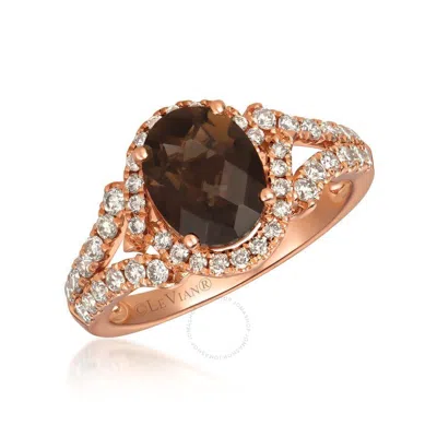 Le Vian Ladies Chocolate Quartz Collection Rings Set In 14k Strawberry Gold In Rose Gold-tone