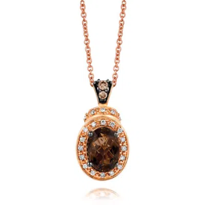 Le Vian Ladies Chocolate Quartz Necklaces Set In 14k Strawberry Gold In Multi