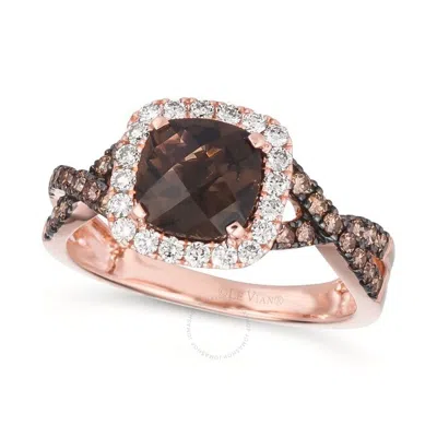 Le Vian Ladies Chocolate Quartz Rings Set In 14k Strawberry Gold In Pink/rose Gold Tone/gold Tone
