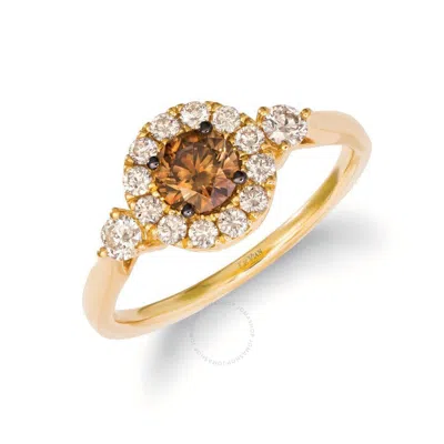 Le Vian Ladies Chocolate Solitaire Rings Set In 14k Honey Gold In Yellow