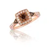 Le Vian Ladies Chocolate Solitaire Rings Set In 14k Strawberry Gold In Multi