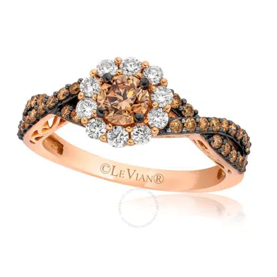 Le Vian Ladies Chocolate Solitaire Rings Set In 14k Strawberry Gold In Pink/rose Gold Tone/gold Tone