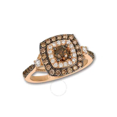 Le Vian Ladies Chocolate Solitaire Rings Set In 14k Strawberry Gold In Pink/rose Gold Tone/gold Tone