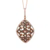 Le Vian Ladies Chocolate Strawberry Lace Necklaces Set In 14k Strawberry Gold In Multi