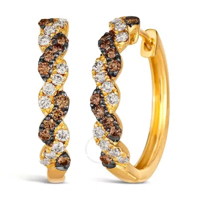 Le Vian Ladies Chocolate Twist Earrings Set In 14k Honey Gold In Yellow